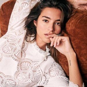 🆕 SEZANE - Bacall Ecru White Lace Blouse top - 10 / 42 - L